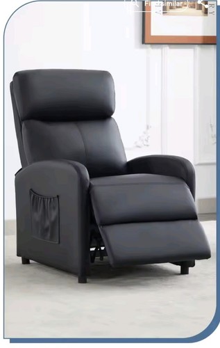 Black faux leather recliner - faux,