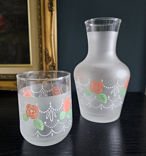 Vintage frosted glass rose - vintage,