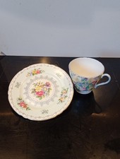 Antique Shelley Fine Bone China Crochet Tea Plate And Hydrangea Cup Henly Shape