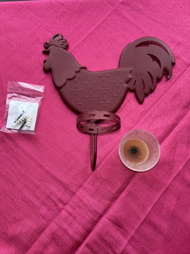 Partylite tin rooster - rooster, votive