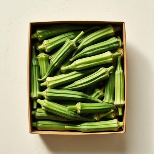 Fresh okra box - okra, case