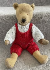 Well Loved Antique Vintage Chiltern Teddy Bear In Outfit ~ For Restoration / TLC