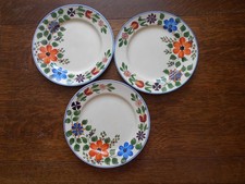 VINTAGE - 3 - ADAMS TITIAN WARE- TEA PLATES  - RD459174 - FLORAL PATTERN - ADA31
