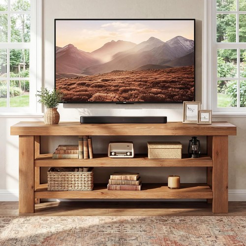 Modern solid wood tv stand - 63",