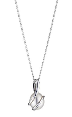 9ct white gold - white, cultured