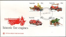1983 Australia Historic Fire Engines Set Of 4 WCS Unaddressed FDC, VGC