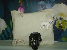 18cm x 15cm DOG WALKER POOP  ZIPPED BAG IN WESTIE SCOTTIE TERRIER  DOG PRINT 