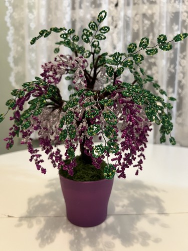 Handmade beaded purple - handmade, lilac