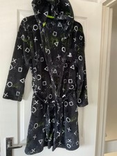 Boys NEXT PlayStation Hooded Dressing Gown Side Pockets Size 11-12 Yrs