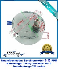 Synchronous Motor, Pyramid Motor, AC 12V and 230V (2; 5; 10; 15 RPM/ CW)
