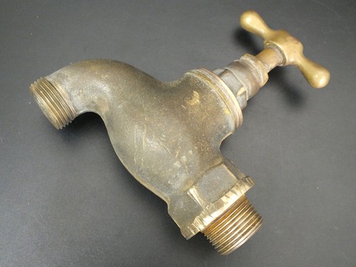 Large vintage brass water tap - vintage,