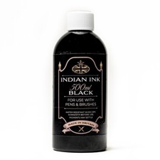 GC Indian Ink - 500ml Deep Black Permanent Ink - For Use With Pens & Brushes