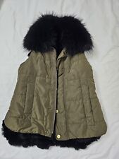 Rabbit Fur Lined Fox Fur Collar Womens Gilet Size 8