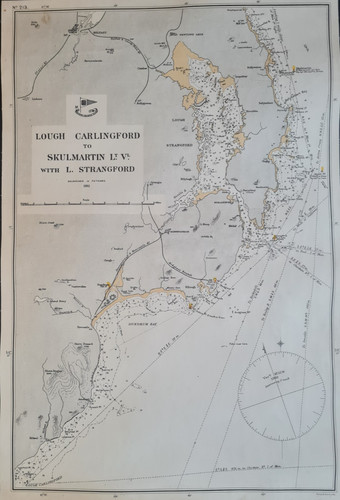 Antique 1911 nautical - , map