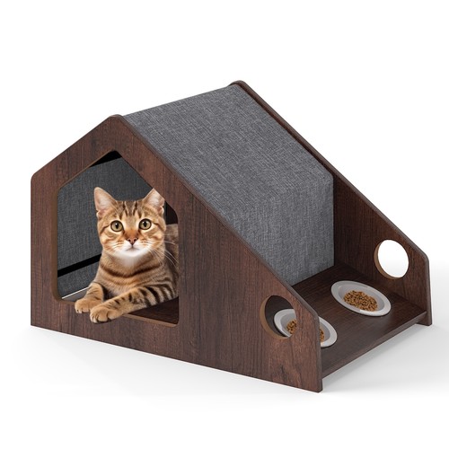 Modern cat house - with, feeder