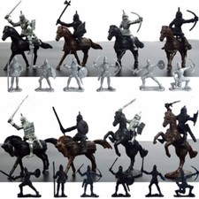 28x Medieval Knights Warriors Horses Soldiers Figures Model Kids Toy Xmas Gifts