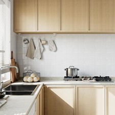 Yoillione Thicker Peel & Stick 3D Wall Tiles 5 sheets Kitchen Bathroom White