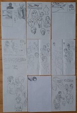 Alex Toth  - Comic Artist -  9 x original pen and pencil sketch art drawings