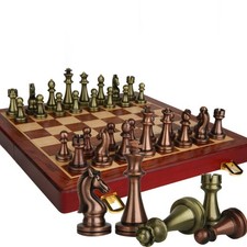 Vintage Metal Chess Set
