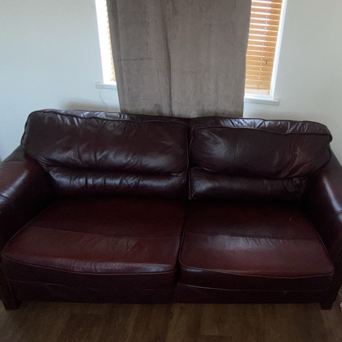 Brown leather seater sofa - brown, 2-seater