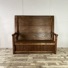 Antique Pine Monks Bench, Settle, Storage Bench