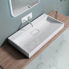Modern Bathroom Wash Basin Sink Stone Resin Countertop Wall Hung Full Size Range