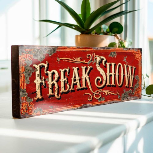Freak show fun fair wood - freak,