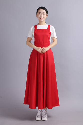 Women long apron pinafore - women,