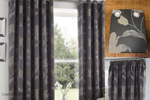 Slate grey curtains silver - slate,