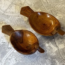 Vintage Carved Wooden Bowls Duck Pair As Found