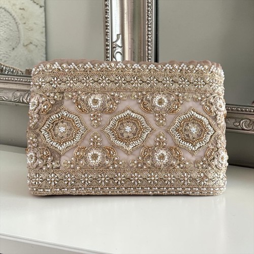 Indian net lace trim - indian, rose