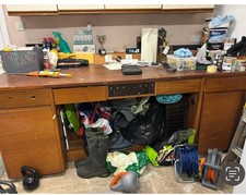 Used large wooden work bench