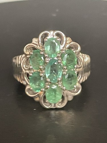 Zambian emerald cluster ring - zambian,