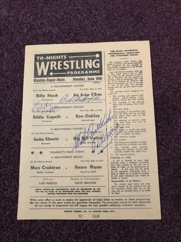 Wrestling programme weston - wrestling,