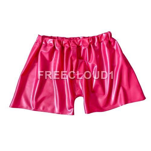 Rose red latex shorts with - latex,