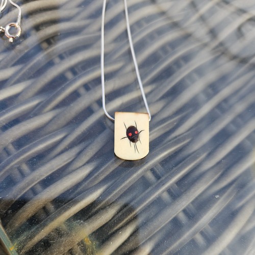 Silver necklace shibayama - necklace,
