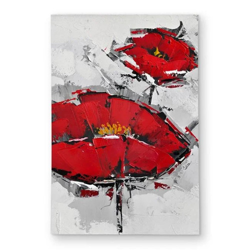 2x3 texturized red poppies - ft.,
