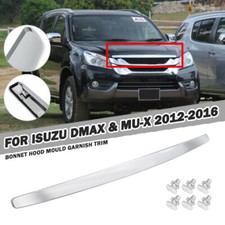 For Isuzu D-Max MU-X 2012-2016 Silver Front Line Bonnet Hood Moulding Trim ABS