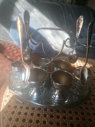 Antique set four - egg, cups