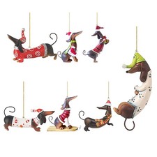 7 Pcs Dachshund Dog Christmas