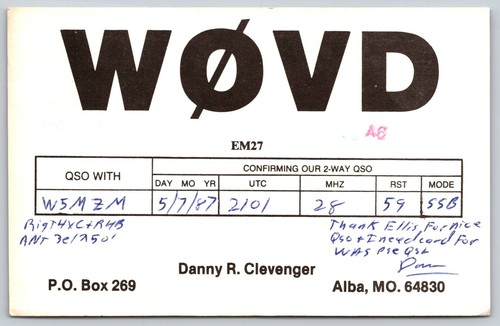 Wøvd qsl card alba - card,