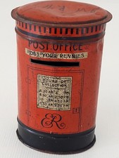 Pillar Box Penny Post Office Royal Mail Money Box Royal Mail 10.5cm Tall QEII