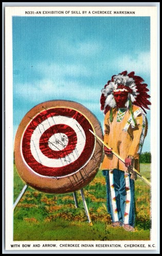 Postcard cherokee marksman bow - postcard,