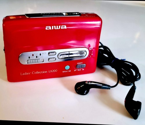 Rare red aiwa cassette player - cassette,