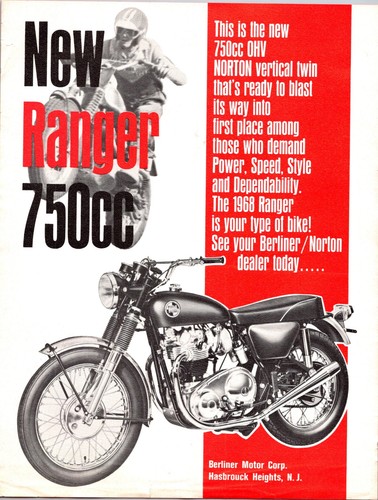 Norton ranger 750cc motorcycle - norton,