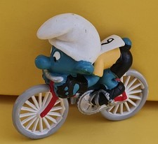 Vintage Smurf Peyo Schleich Cyclist Figure West Germany