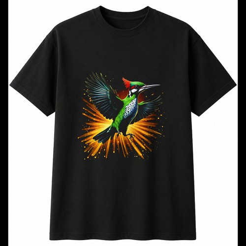 Detailed green woodpecker - detailed,