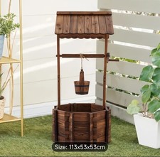 Wooden Wishing Well Planter