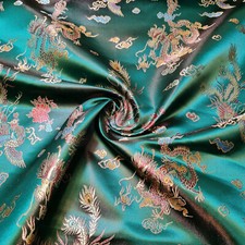 Bottle Green Chinese Brocade
