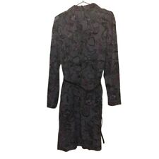 Carr Westley Size 16 Bouquet Dress in Floral Grey Long Sleeve Button Up And Belt